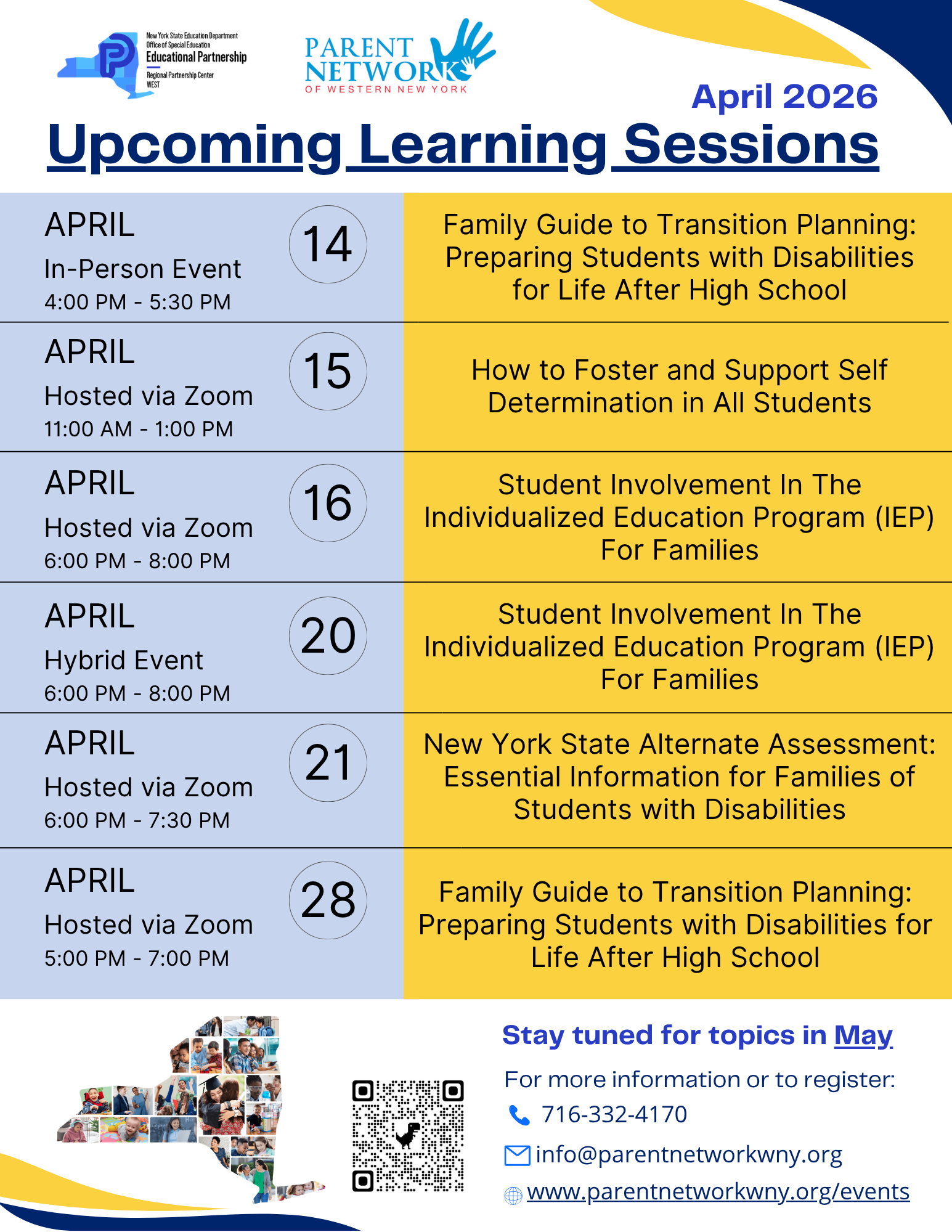 April NYSED Events